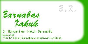 barnabas kakuk business card