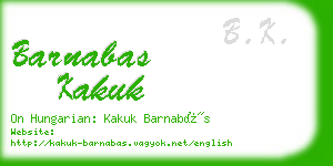 barnabas kakuk business card